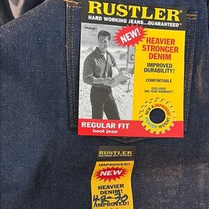 Vintage‎ 42 x 30 Rustler Men's Regular Fit Boot Jeans heavyweight - Blue 502